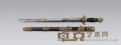 清 嵌铜龙纹紫柱剑 长71cm